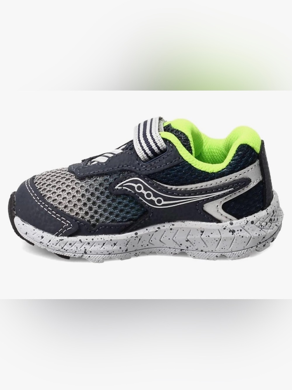 saucony Kids  Gray Athletic Sneaker with Green Accent size 7.5 W-NWt - Picture 2 of 6